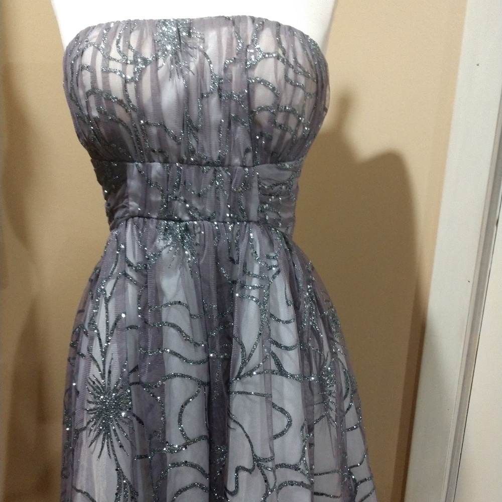 Macy's Jump Apparel Gray Glitter Party Dress, 5/6